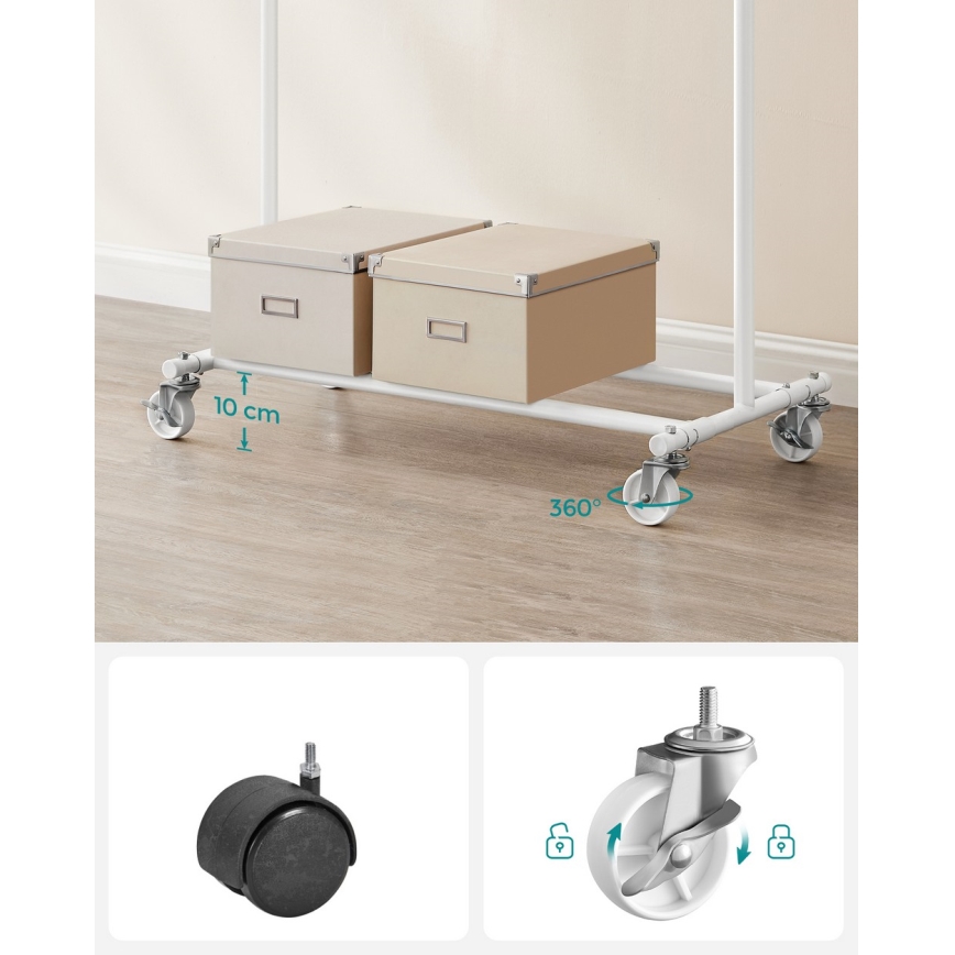 Mobilní stojanový věšák LINEA bílá