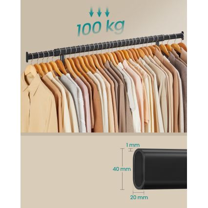 Mobilní stojanový věšák LINEA černá