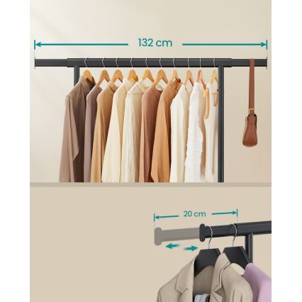 Mobilní stojanový věšák LINEA černá