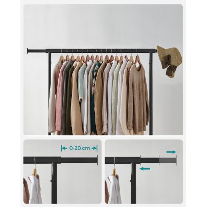 Mobilní stojanový věšák LINEA černá