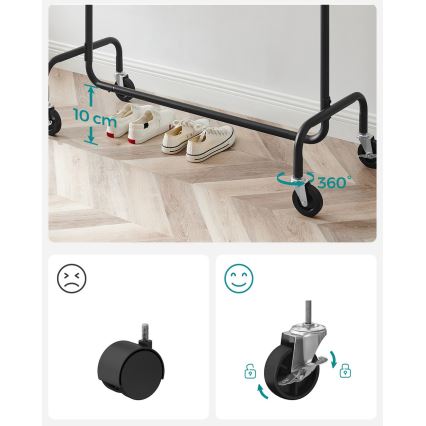 Mobilní stojanový věšák LINEA černá