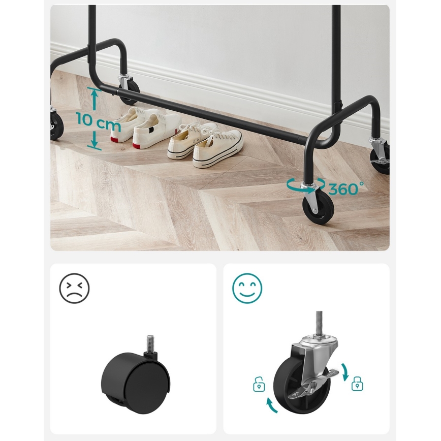 Mobilní stojanový věšák LINEA černá