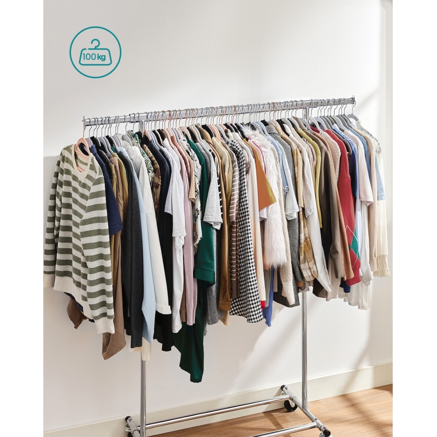 Mobilní stojanový věšák LINEA stříbrná