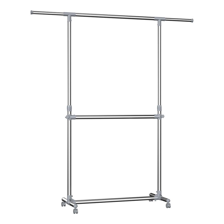 Mobilní stojanový věšák LINEA stříbrná