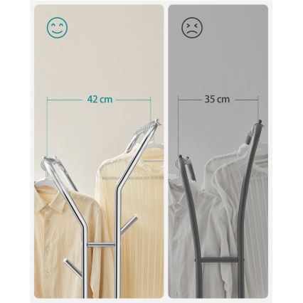 Mobilní stojanový věšák LINEA stříbrná