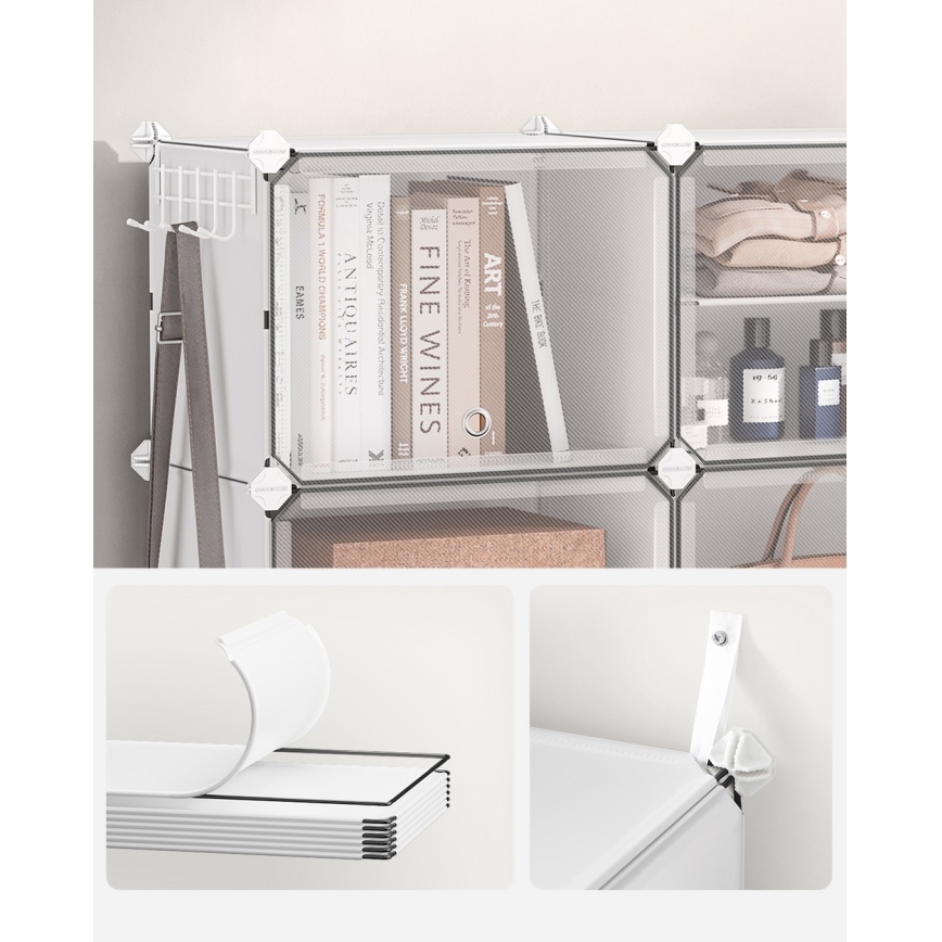 Modulární regál s přihrádkami BOXIFY bílá