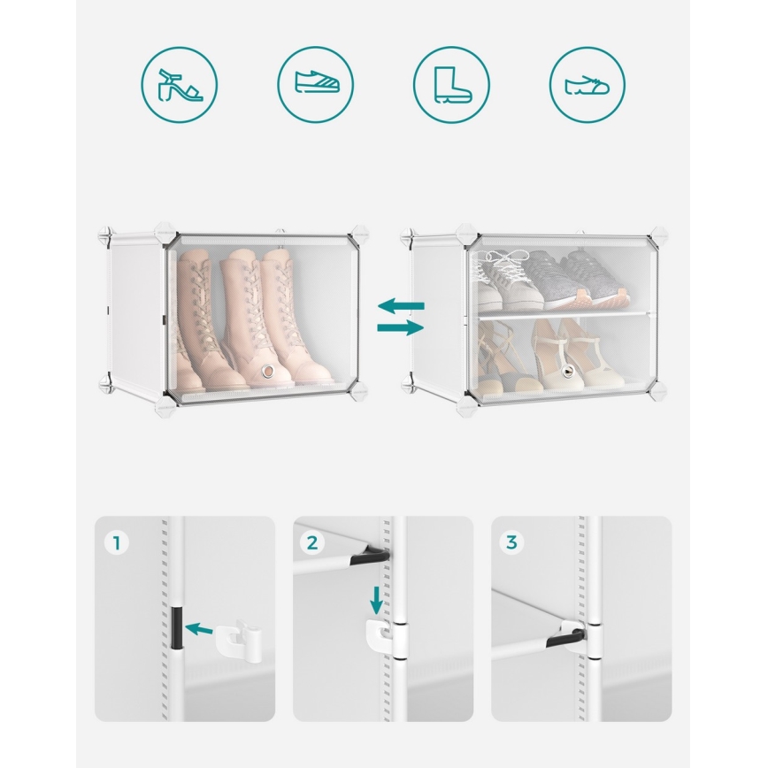 Modulární regál s přihrádkami BOXIFY bílá