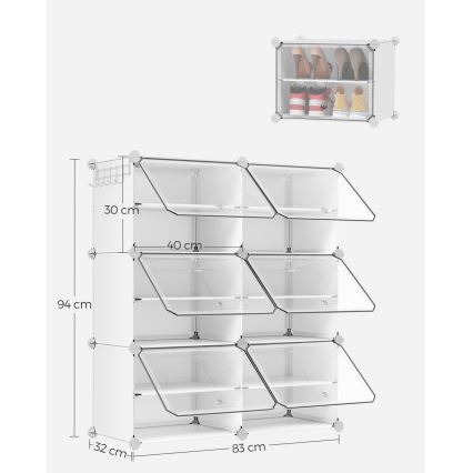 Modulární regál s přihrádkami BOXIFY bílá