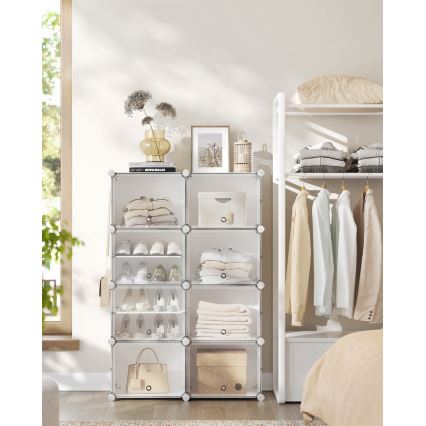 Modulární regál s přihrádkami BOXIFY bílá