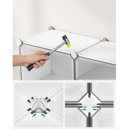 Modulární regál s přihrádkami BOXIFY bílá