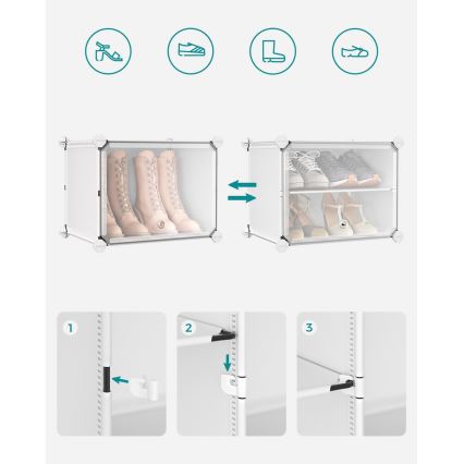 Modulární regál s přihrádkami BOXIFY bílá