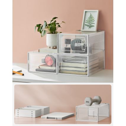 Modulární regál s přihrádkami BOXIFY bílá