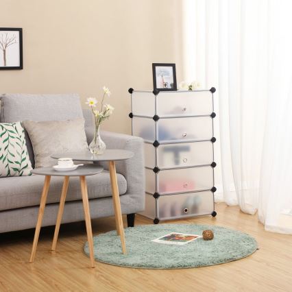 Modulární regál se zásuvkami BOXIFY bílá