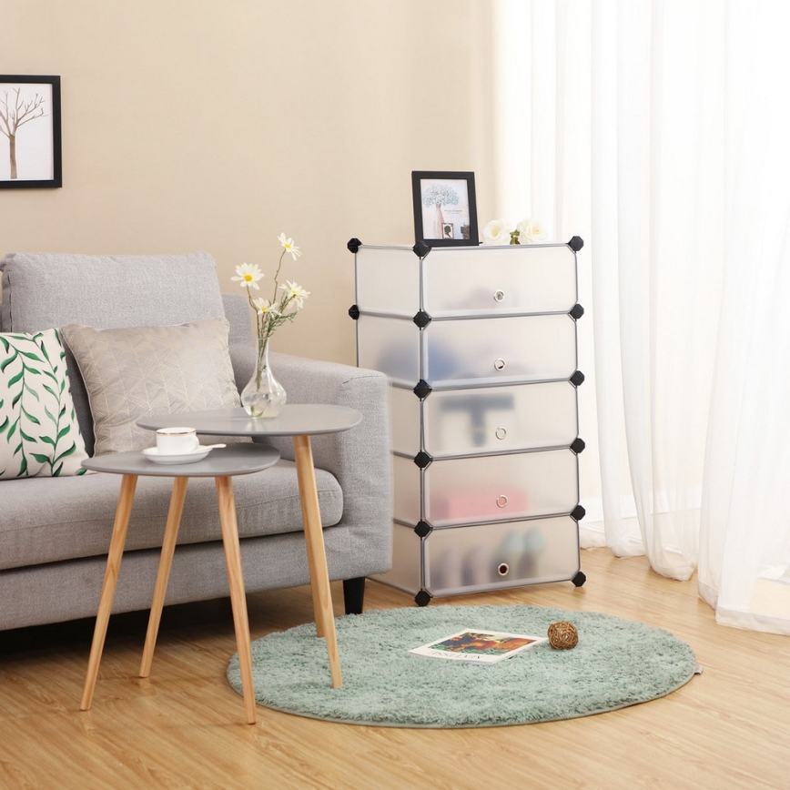 Modulární regál se zásuvkami BOXIFY bílá