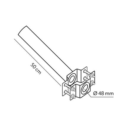 Montážní držák pro venkovní osvětlení BASE pr. 48 mm černá