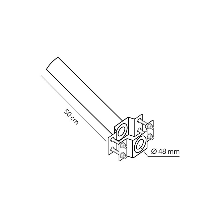 Montážní držák pro venkovní osvětlení BASE pr. 48 mm černá