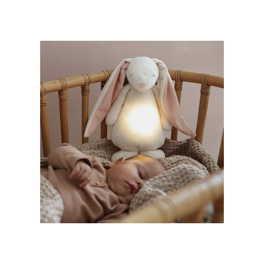 Moonie - Usínáček s melodií a světlem 2.0 zajíček powder