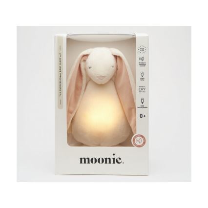 Moonie - Usínáček s melodií a světlem 2.0 zajíček powder