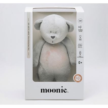 Moonie - Usínáček s melodií a světlem medvídek 2.0 silver
