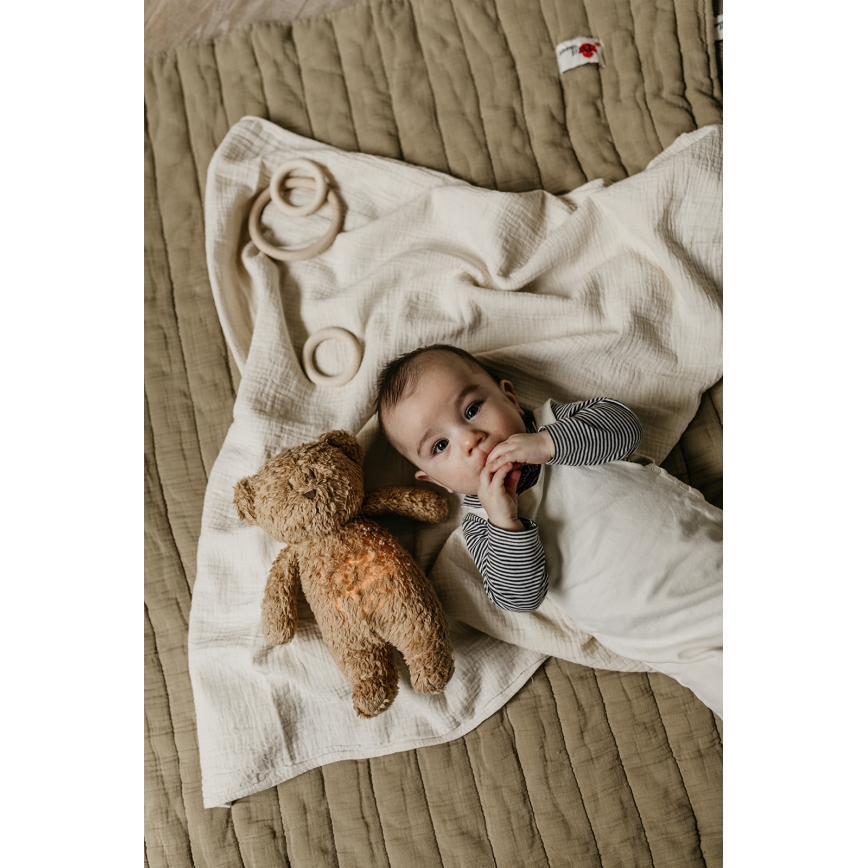 Moonie - Usínáček s melodií a světlem medvídek cappuccino