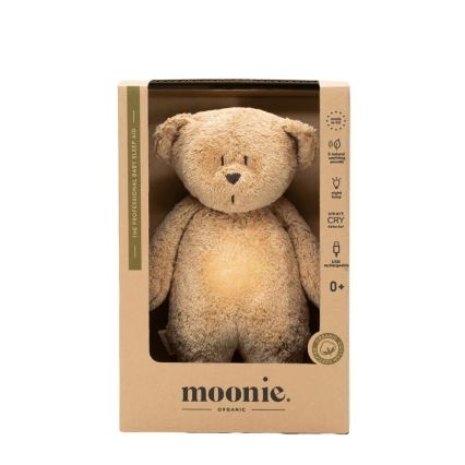Moonie - Usínáček s melodií a světlem medvídek organic cappuccino natur