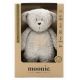 Moonie - Usínáček s melodií a světlem medvídek organic grey natur