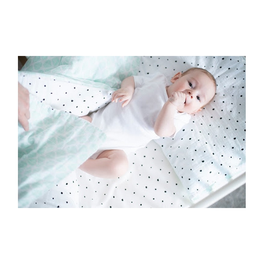MOTHERHOOD - Povlečení bavlněné mušelínové do postýlky Pro-Washed 2-dílné modrá