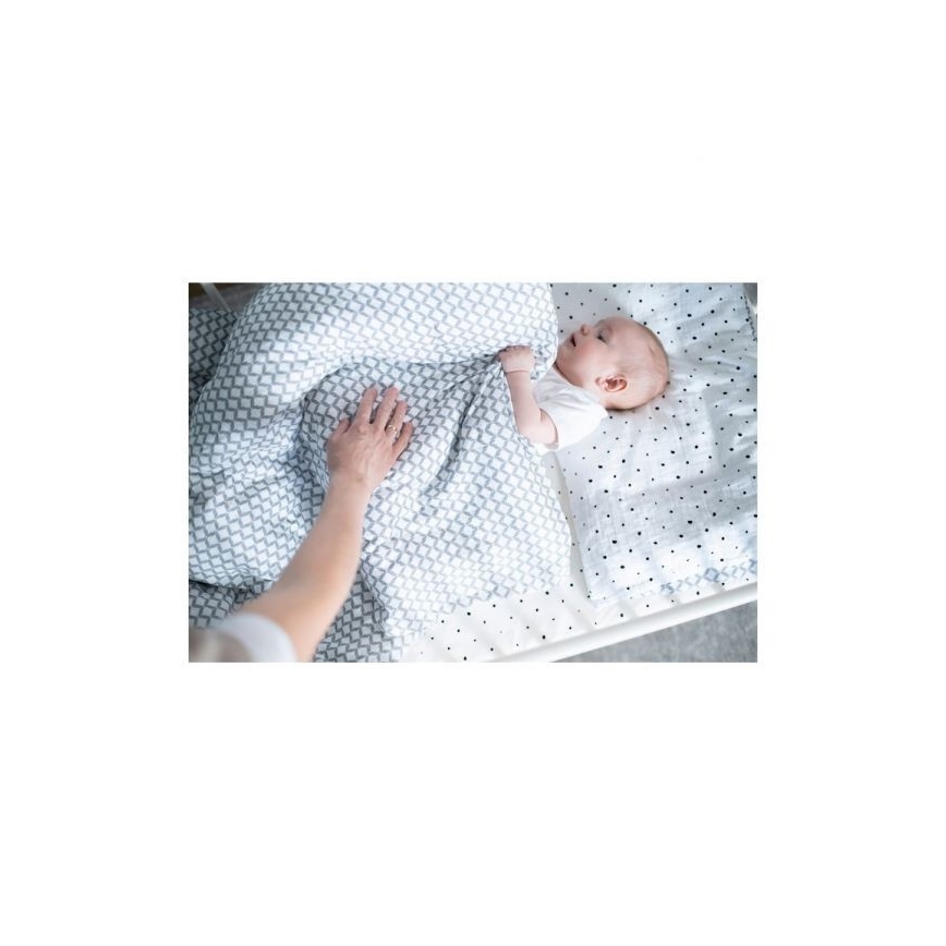 MOTHERHOOD - Povlečení bavlněné mušelínové do postýlky Pro-Washed 2-dílné šedá