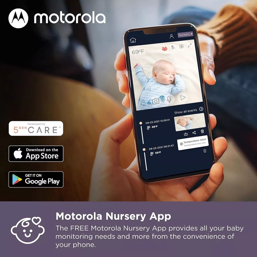 Motorola VM65X - Chytrá nabíjecí dětská chůvička Wi-Fi