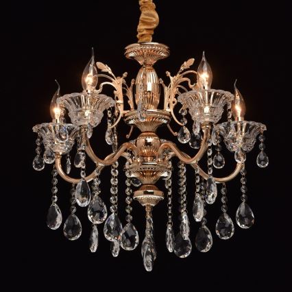 MW-LIGHT - Křišťálový lustr na lanku CRYSTAL 5xE14/40W/230V
