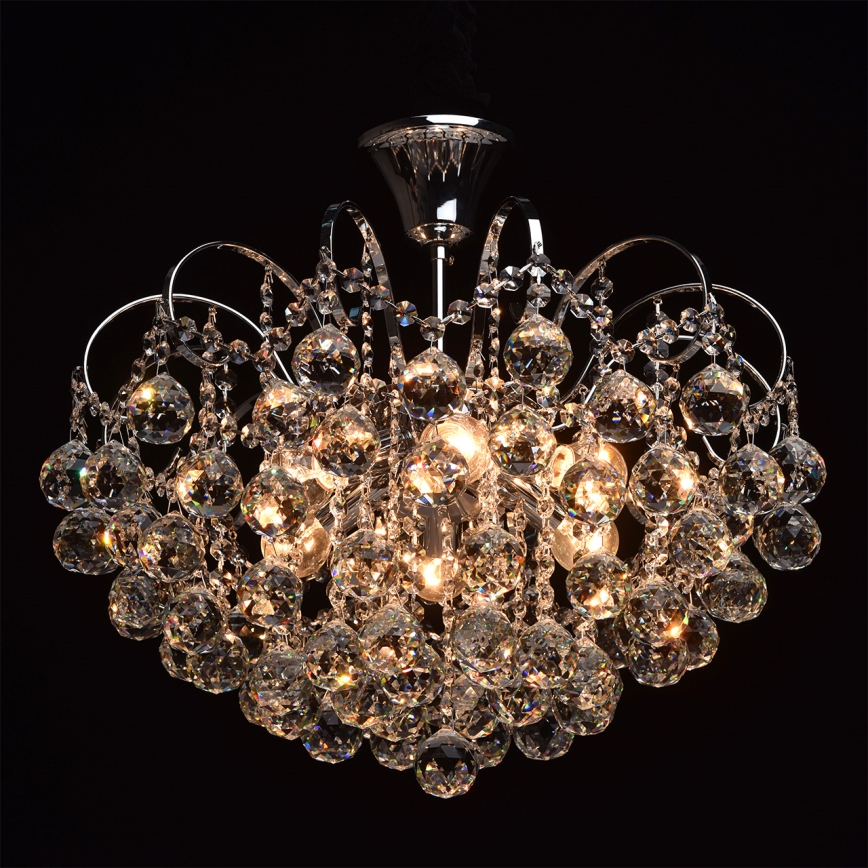 MW-LIGHT - Křišťálový lustr na tyči CRYSTAL 6xE14/60W/230V