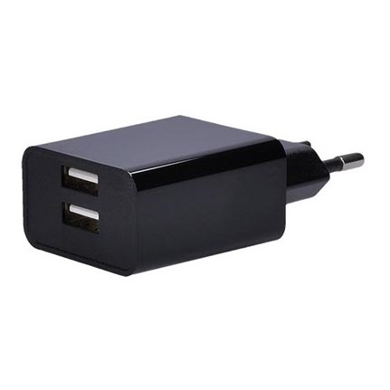 Nabíjecí adaptér 2xUSB/3100mA/230V černá