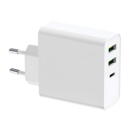 Nabíjecí adaptér 2xUSB-A + 1xUSB-C Power Delivery 65W/230V bílá