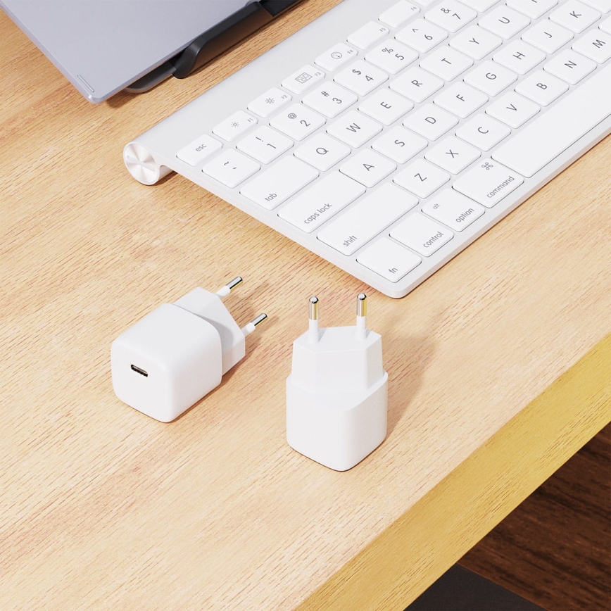 Nabíjecí adaptér USB-C Power Delivery 20W/230V bílá