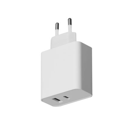 Nabíjecí adaptér USB-C Power Delivery + USB-A 45W/230V bílá