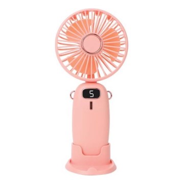 Nabíjecí kapesní ventilátor 3W/5V 1200 mAh růžová