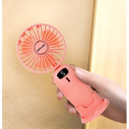 Nabíjecí kapesní ventilátor 3W/5V 1200 mAh růžová