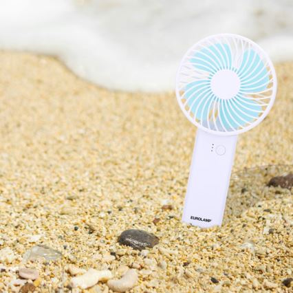Nabíjecí kapesní ventilátor 4W/5V 1200 mAh bílá/modrá