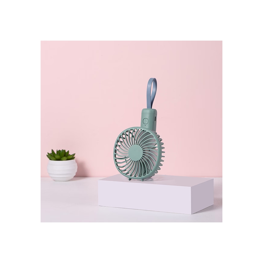 Nabíjecí kapesní ventilátor 5W/5V 1200 mAh tyrkysová