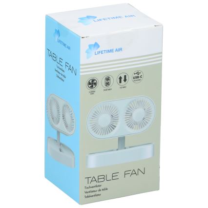 Nabíjecí stolní ventilátor 3,7V 1200 mAh bílá