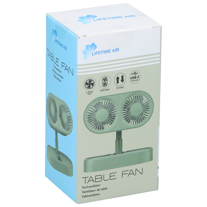 Nabíjecí stolní ventilátor 3,7V 1200 mAh zelená