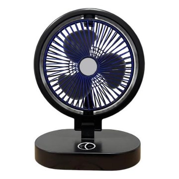 Nabíjecí stolní ventilátor 5W/5V 1200 mAh černá