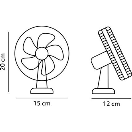 Nabíjecí stolní ventilátor s klipem VIENTO 6W/5V 2000 mAh černá