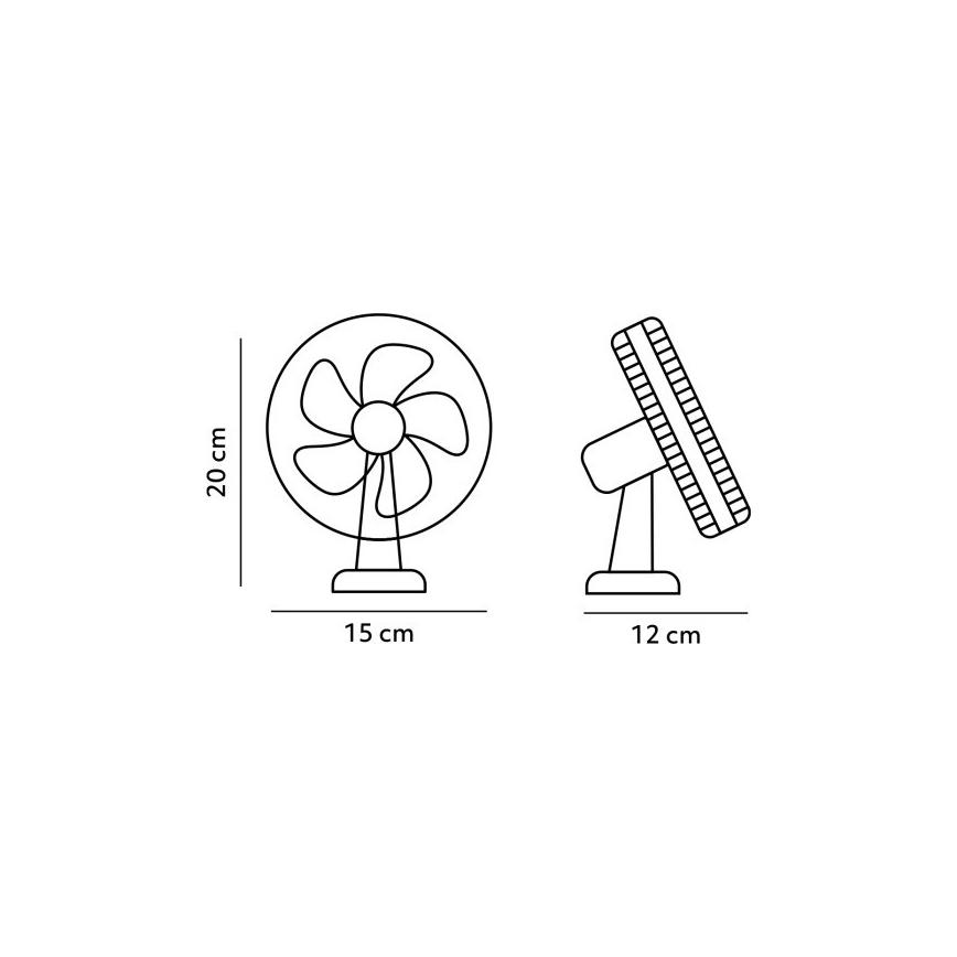 Nabíjecí stolní ventilátor s klipem VIENTO 6W/5V 2000 mAh černá