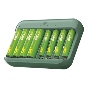 Nabíječka baterií GP Charge & save 4×AA/AAA 1300 mAh/650 mAh 5V