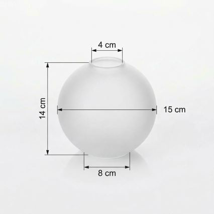 Náhradní sklo k lustru E27 pr. 15 cm matná bílá