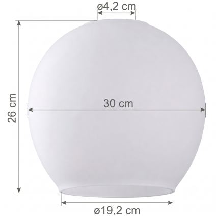 Náhradní sklo k lustru KULA E27 pr. 30 cm bílá