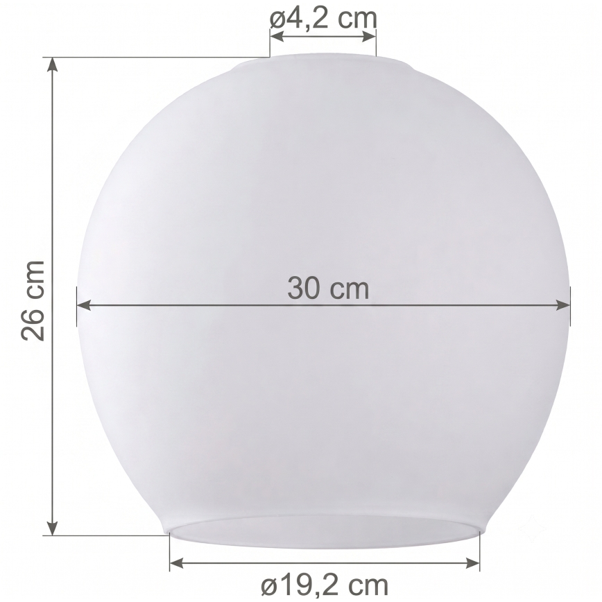 Náhradní sklo k lustru KULA E27 pr. 30 cm bílá