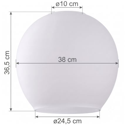 Náhradní sklo k lustru KULA E27 pr. 38 cm bílá/čirá