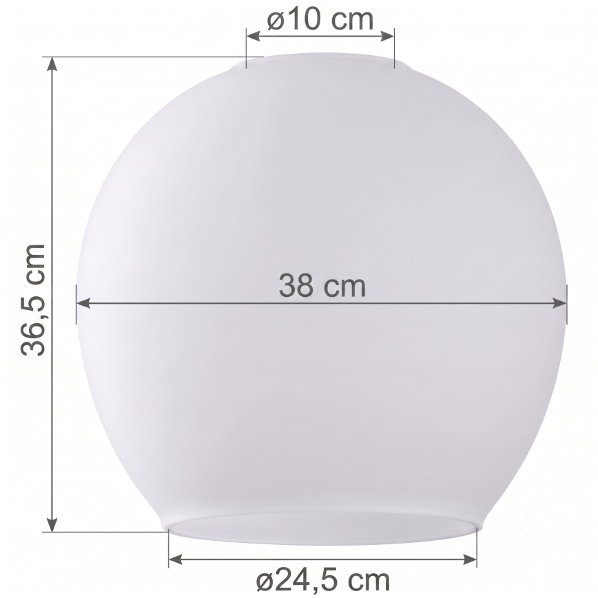 Náhradní sklo k lustru KULA E27 pr. 38 cm bílá/čirá